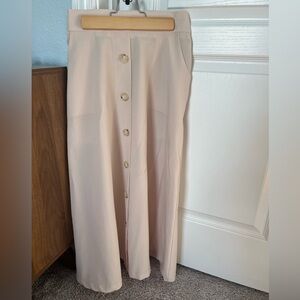 Korean A-Line Midi Skirt Khaki